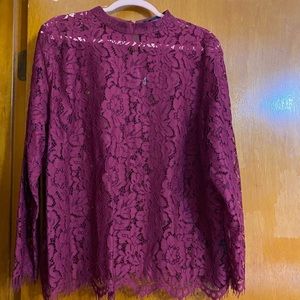 Burgundy lace blouse